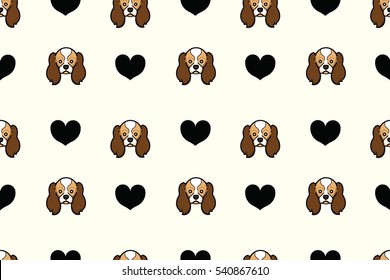 Cavalier king faces with black heart background.