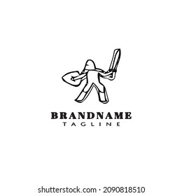cavalry logo cartoon design icon template black modern flat vector illustration