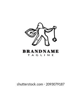 logotipo de caballería diseño de dibujos animados plantilla de icono negro ilustración de vector aislado