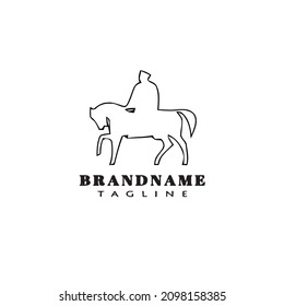 logotipo de caballería diseño de dibujos animados plantilla de icono negro vector aislado lindo