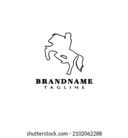 logotipo de caballería diseño de dibujos animados plantilla de icono negro aislado lindo ilustración