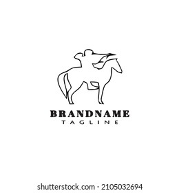 Cartoon-Design-Symbol für Kavallerie-Logo-Vorlage schwarz, süße Vektorgrafik