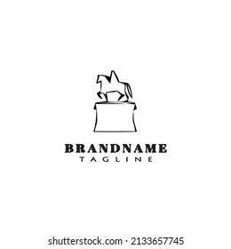 logotipo de caballería diseño de dibujos animados plantilla de icono negro vector aislado moderno
