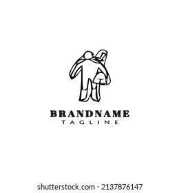 Kavallerie-Logo-Cartoon flache Ikone-Vorlage schwarz moderne einzelne Vektorgrafik