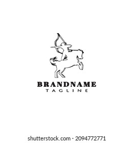 cavalry logo cartoon icon template black modern isolated vector illustration