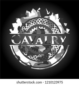 Cavalry on grey camouflage texture