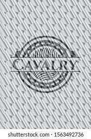 Cavalry Silver Badge. Scales Pattern. Vector Illustration. Detailed.