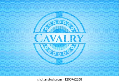 Cavalry water concept badge background.