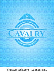 Cavalry water wave representation emblem background.