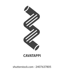 Cavatappi glyph icon. Italian pasta symbol. Vector illustration.
