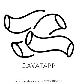 Cavatappi pasta icon. Outline cavatappi pasta vector icon for web design isolated on white background