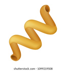 Cavatappi pasta mockup. Realistic illustration of cavatappi pasta vector mockup for web design isolated on white background