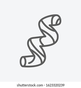 Cavatappi pasta shape icon line symbol. Isolated vector illustration of icon sign concept for your web site mobile app logo UI design.