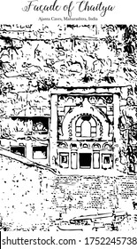 Cave 9 : Chaitya Facade,Ajanta Caves, Aurangabad, Maharashtra
