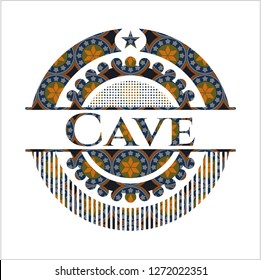Cave arabic style emblem. Arabesque decoration.