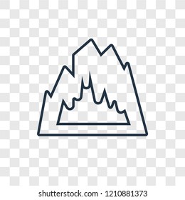 Cave concept vector linear icon isolated on transparent background, Cave concept transparency concept in outline style