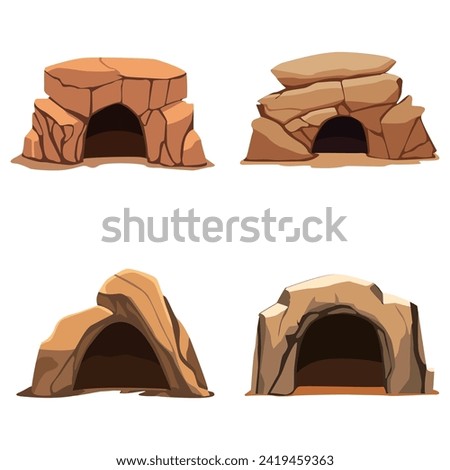 cave entrance, vector design set