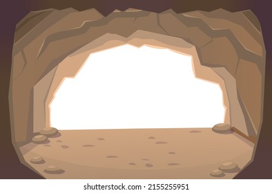 Cave. Exit from the cave.Illustration in cartoon style for games. Element for design