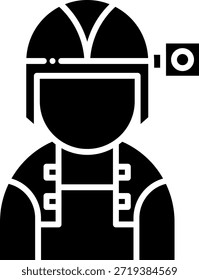 Explorador de la cueva con el icono de la silueta del faro