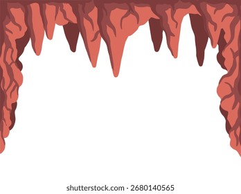 Ilustración de fondo de dibujos animados de bosque de cueva