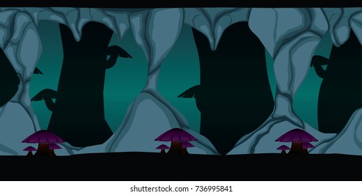 cave game background tileable illustration design