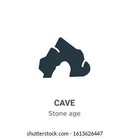 Cave glyph icon vector on white background. Flat vector cave icon symbol sign from modern stone age collection for mobile concept and web apps design.