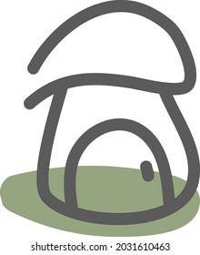 Casa de cavernas, ilustración, vector, sobre un fondo blanco.