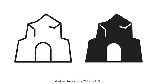 icono de cueva Vector blanco y negro Gráfico