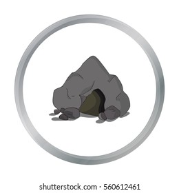 Cave icon in cartoon style isolated on white background. Stone age symbol stock vector illustration.