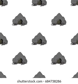 Cave icon in cartoon style isolated on white background. Stone age symbol stock vector illustration.