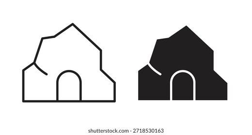 Concepto de icono de cueva para infografía, Sitio web o App.