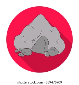 Cave icon in flat style isolated on white background. Stone age symbol stock vector illustration.