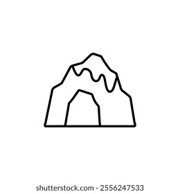 cave icon Flat symbol set outline