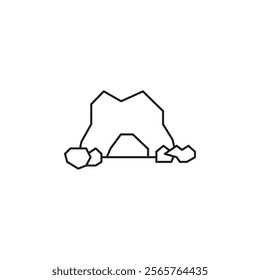 cave icon line art vector