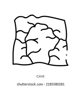 cave icon. Linear style sign isolated on white background. Vector illustration