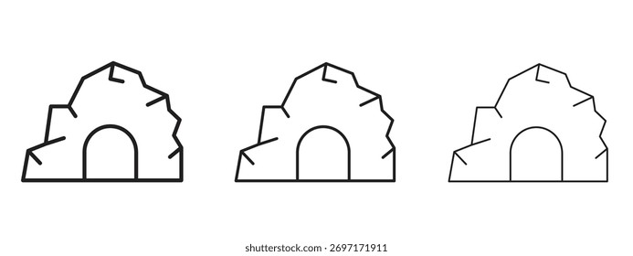 cave icon linear style sign for mobile concept and web design.