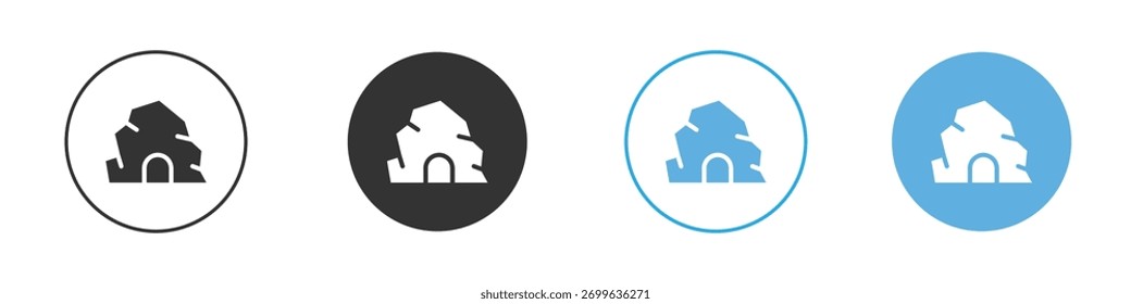 cueva icono Logo Plantilla Diseño conjunto