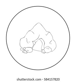 Cave icon in outline style isolated on white background. Stone age symbol stock vector illustration.