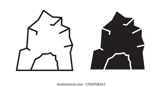 Icono de la cueva, icono de estilo de contorno para el Sitio web o el App móvil, gráficos de Vector