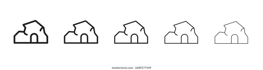 cave icon, outline vector logo illustration, linear pictogram isolated