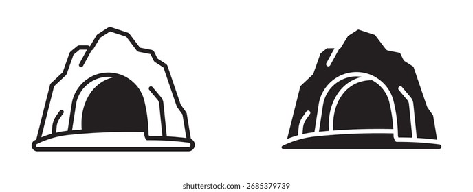 Conjunto de iconos de cueva, Ilustración vectorial.