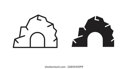 Símbolo de signo de icono de cueva y estilo plano para App, Web y diseño digital.