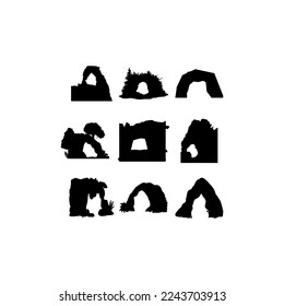 Cave icon silhouette creative design