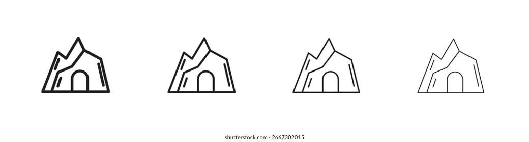 Icono de la cueva simple paquete de Vectores negros. Elemento de infografía de diseño