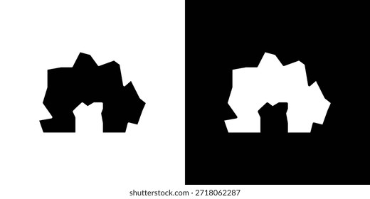 icono de cueva. Pictograma simple de alta calidad. Estilo sólido moderno