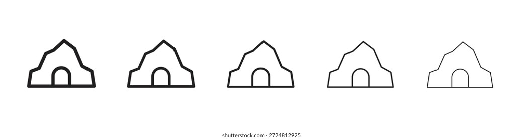 icono de cueva. Estilo de contorno simple. Elementos gráficos.