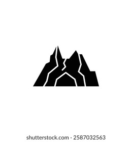 cave icon Simple thin line logo