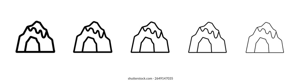 Logotipo de contorno de Vector simple del icono de la cueva