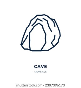 cave icon from stone age collection. Thin linear cave, animal, nature outline icon isolated on white background. Line vector cave sign, symbol for web and mobile