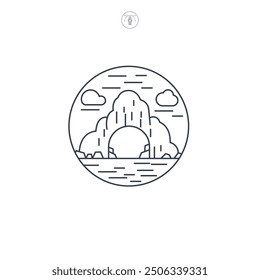 Cave icon symbol vector illustration isolated on white background